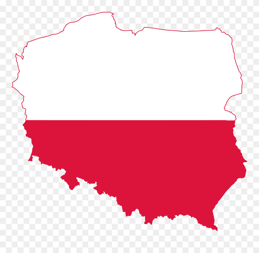 Study In Poland - Poland Flag Map Clipart