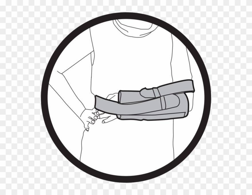 Disposable Arm Brace - Line Art Clipart