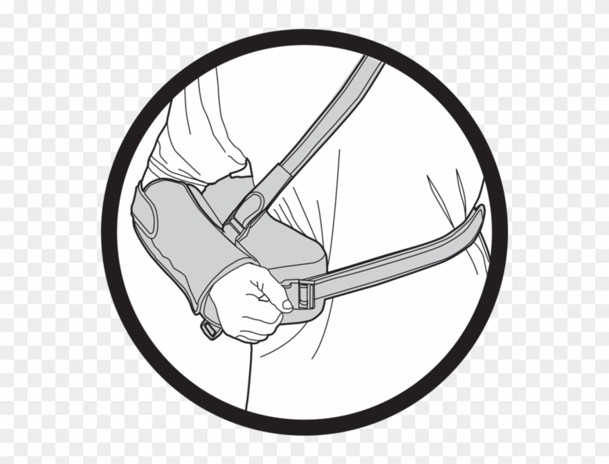 Single Arm Brace - Line Art Clipart