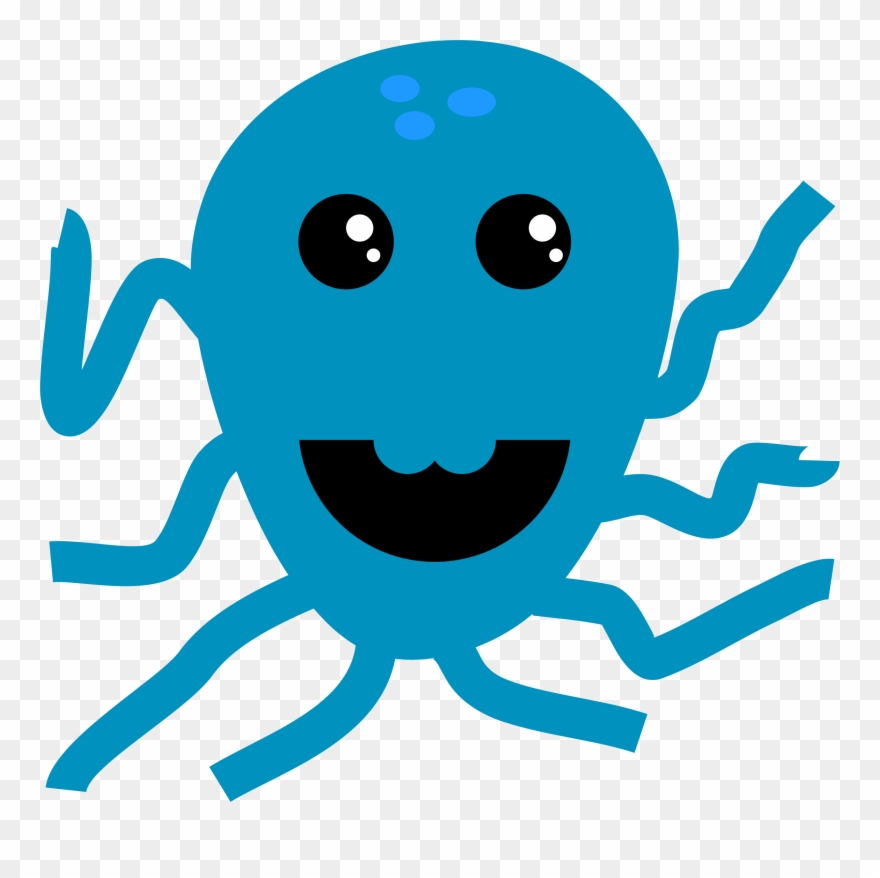 Octopus With Blue Teeth Clipart
