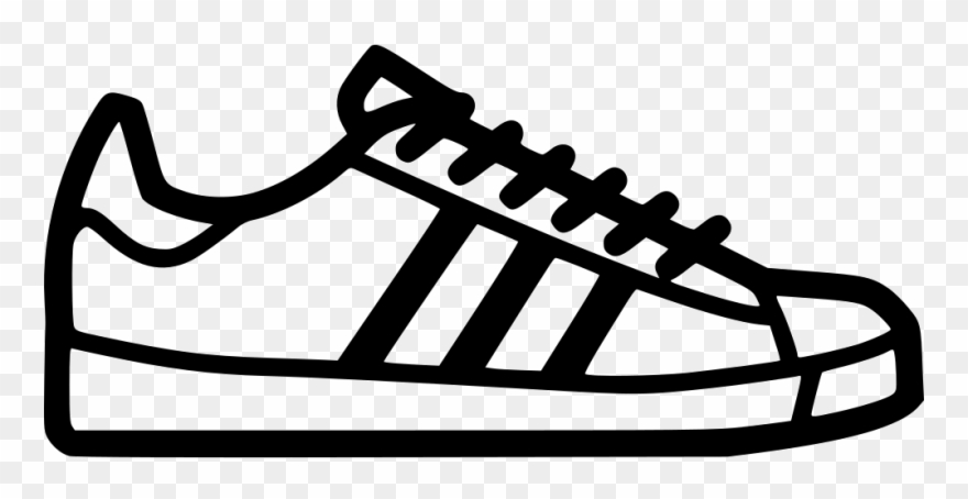 Footprint Svg Tennis Shoe Vector Black And White Stock - Adidas Shoes Icon Png Clipart