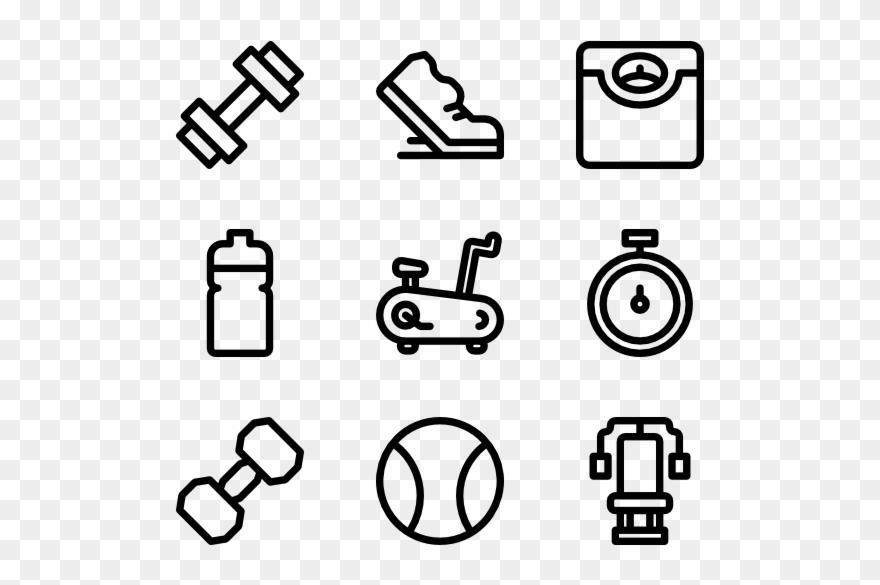 Gym Equipment - Login Line Icon Clipart
