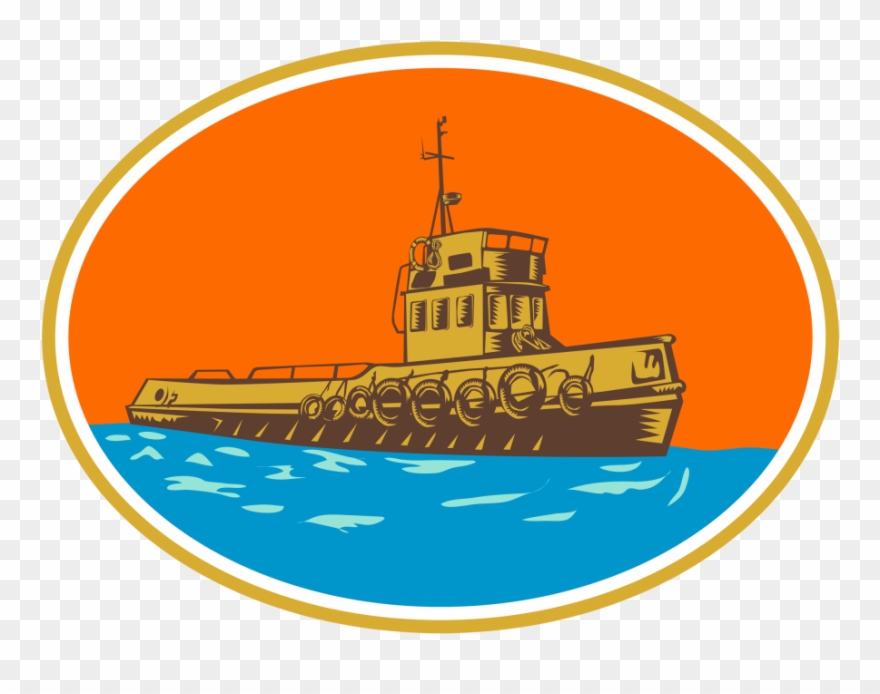 Tugboat Tug Towboat Woodcut Example Image - Tugboat Clipart