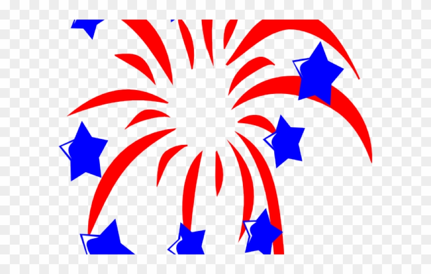 Jpg Freeuse Red White And Blue Stars Clipart - Independence Day Clipart Fireworks - Png Download