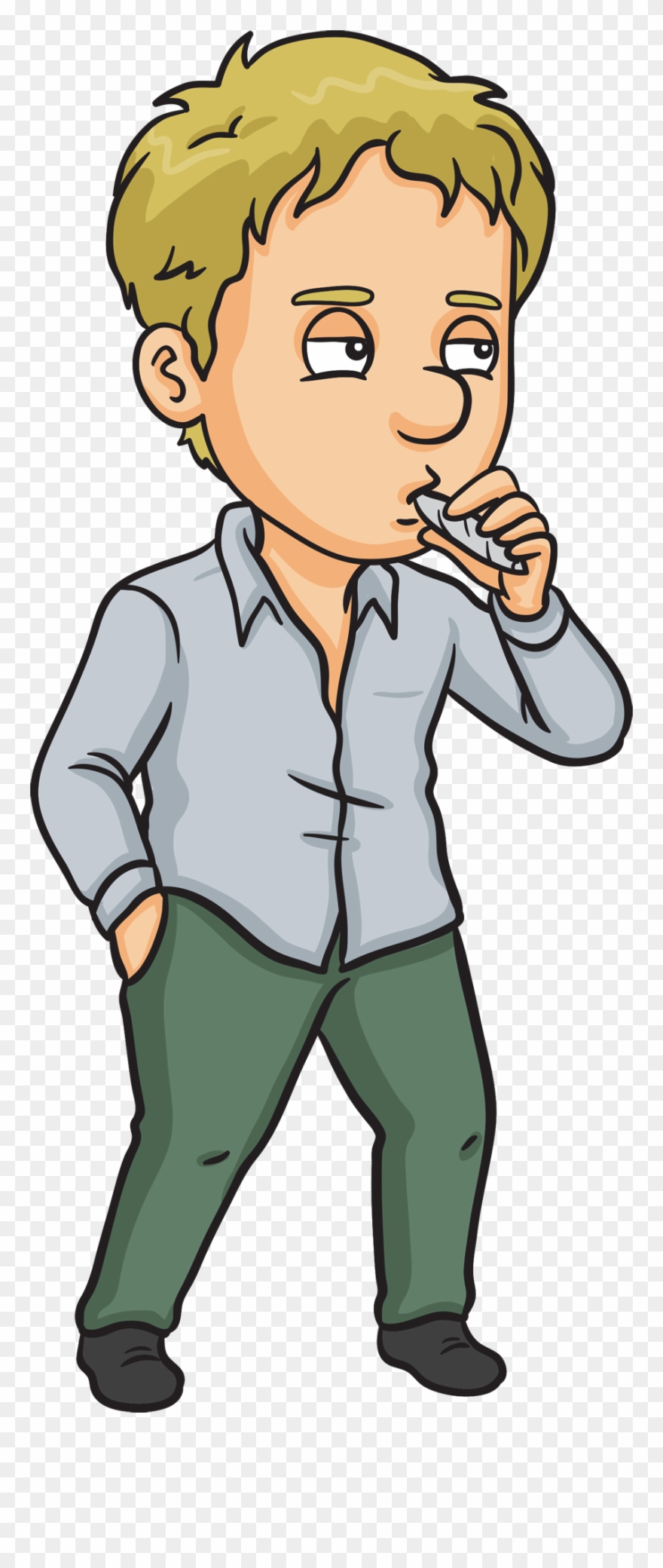 Well, The Pipes For Inhaling Are Not The Simple-minded - Cartoon People Smoking Weed Clipart