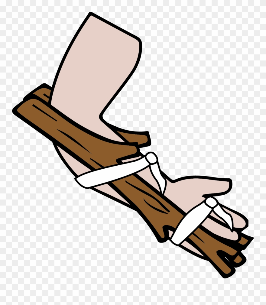 Arm Splint With Sticks Clipart