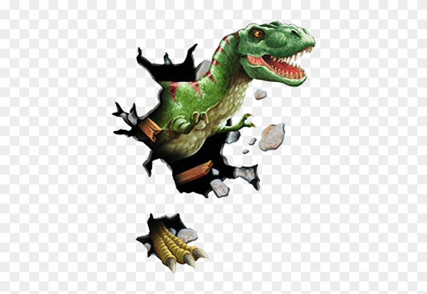 Easily Mistaken For It's Cousin The Vegetarian Rex - T Rex Breaking Through Out Clipart