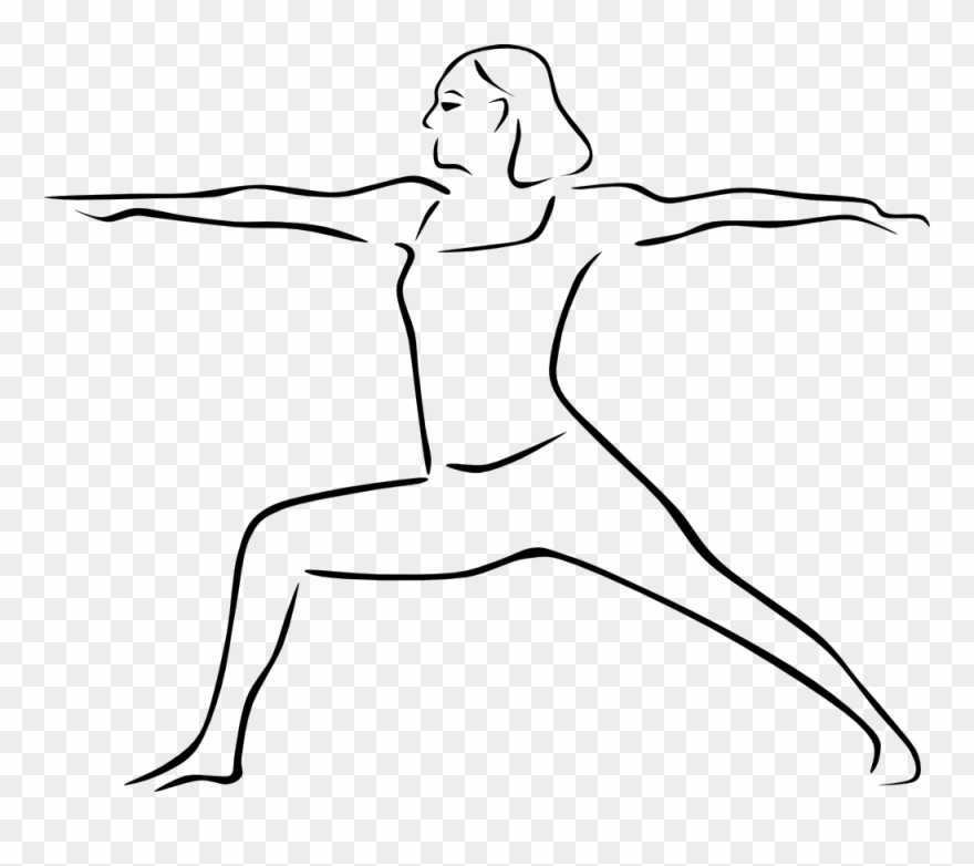 Warrior Ii Pose - Drawing Of Yoga Poses Clipart