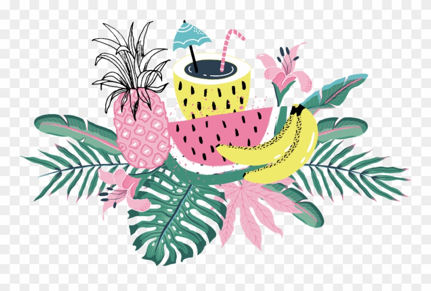 Ftestickers Genfest Summer Tropical Banana Watermelon - Tote Bag/sac De Plage Tropical Clipart