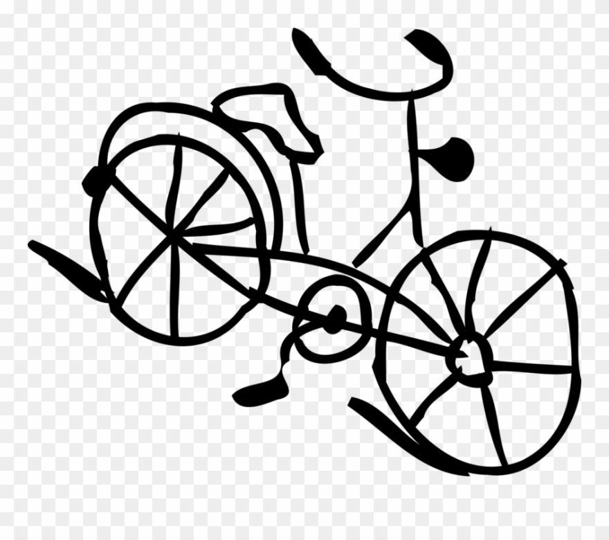 Bicycle Propelled By Pedals Vector Image Illustration - Bicycle Clipart