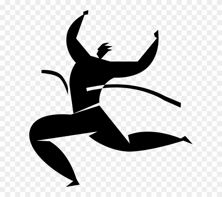 Vector Illustration Of Exuberant Track And Field Runner Clipart