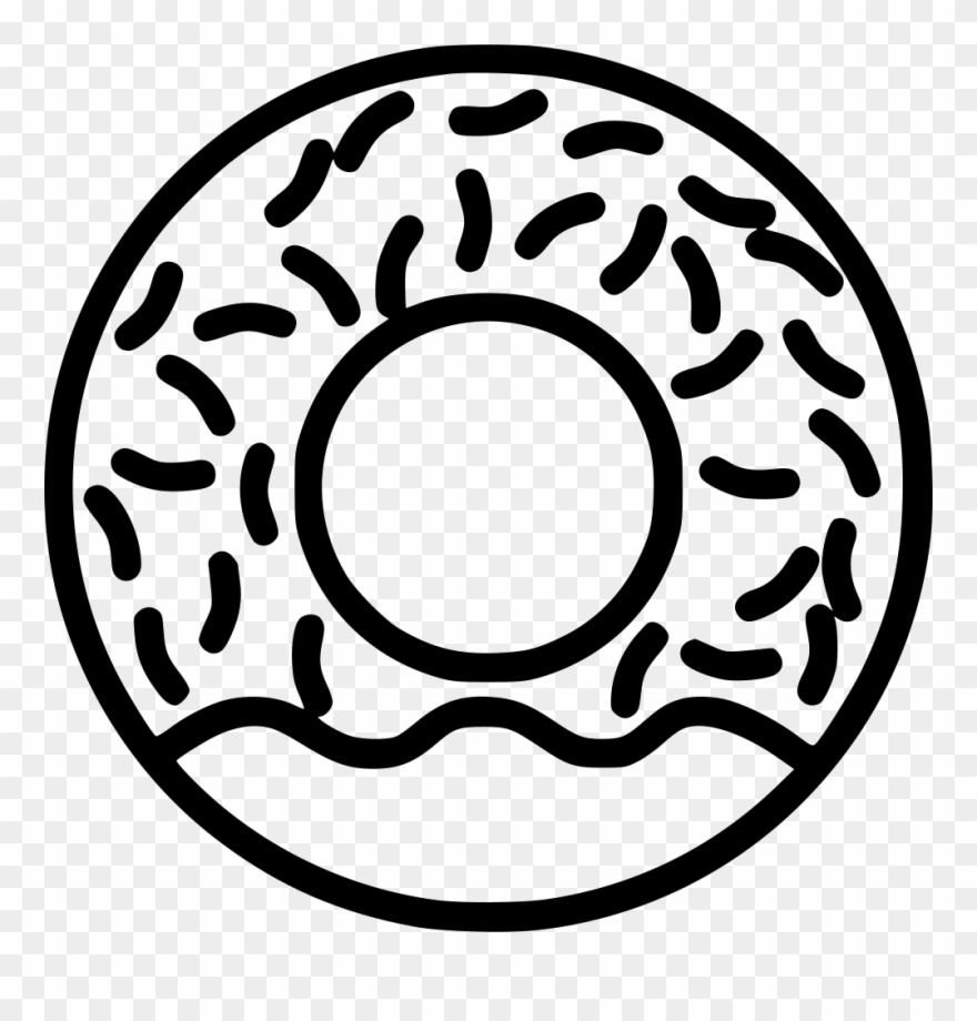 Bakery Donut Donuts Sweet Svg Png Icon - Doughnut Clipart Black And White Png Transparent Png