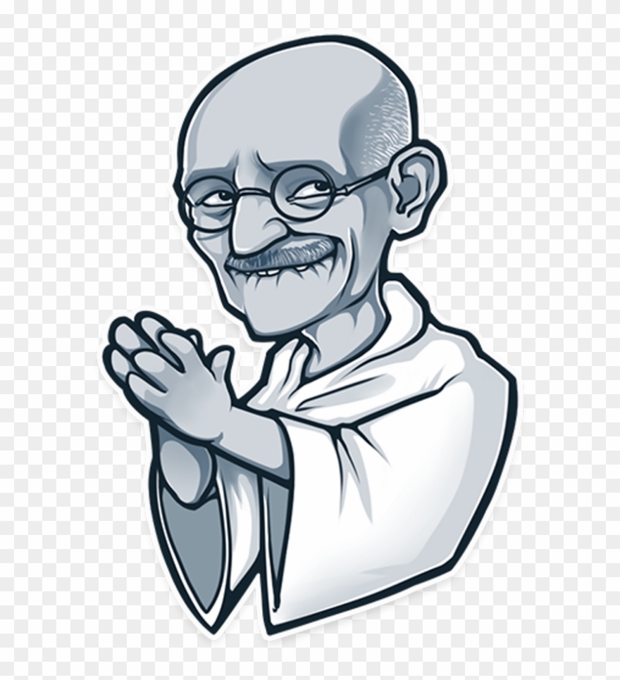 Gandhi Transparent Caricature - Mahatma Gandhi Cartoon Png Clipart
