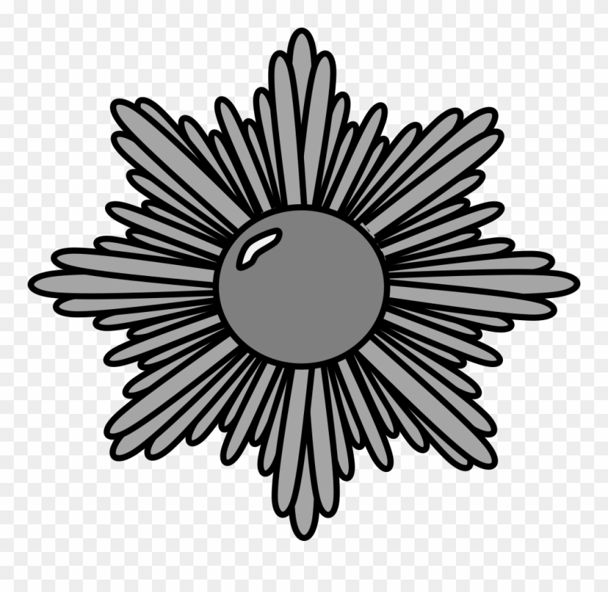 Silver Decorative Starburst - Coldstream Guards Cap Badge Clipart