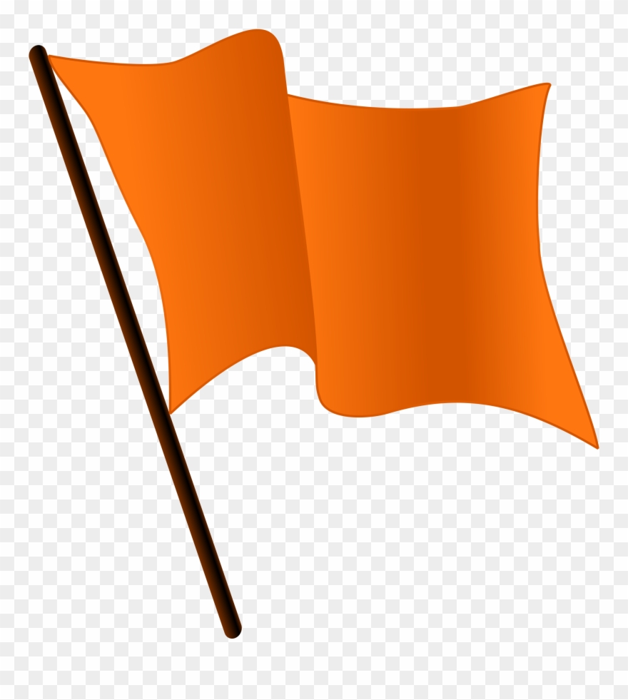 Democracy Clipart Illustration - Orange Flag Waving - Png Download