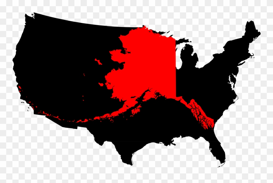 Alaska Compared To The United States Map - Alaska On United States Clipart