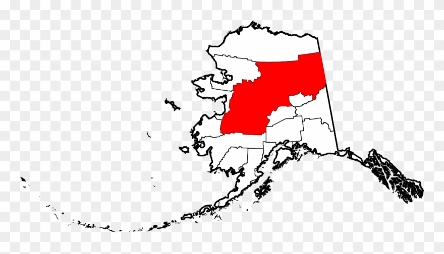 Map Of Alaska Highlighting Yukon-koyukuk Census Area - Aleutians West Census Area In Alaska Clipart
