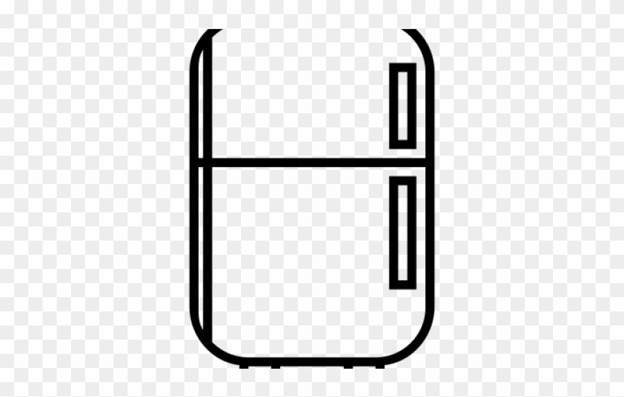 Refrigerator Clipart Black And White - Black And White Pic Of Fridge - Png Download