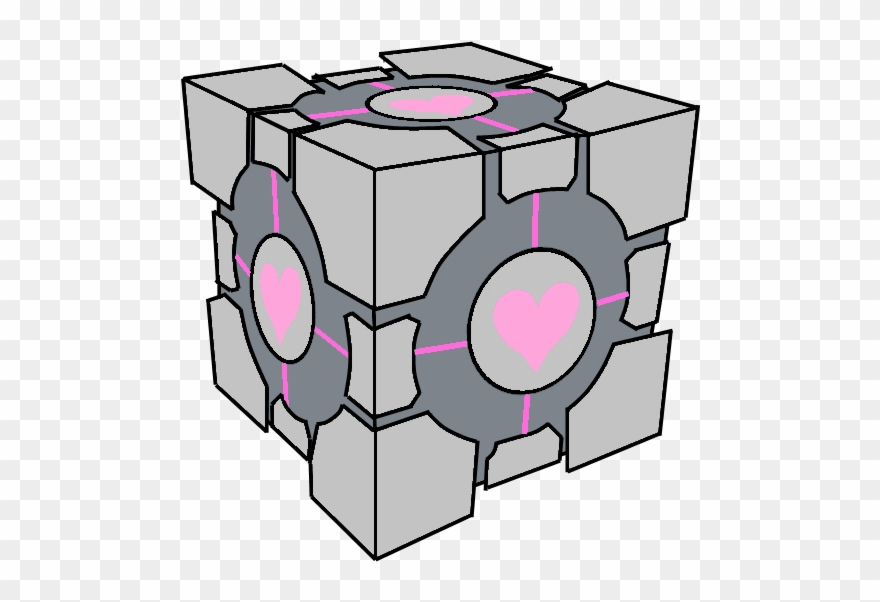 Companion Cube, Aperture Science, Portal - Portal Companion Cube Drawing Clipart