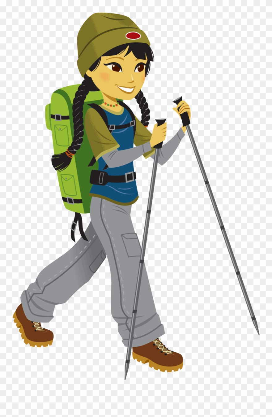 Clipart Library Stock Climbing Clip Hiking - Clip Art Hike Cartoon - Png Download