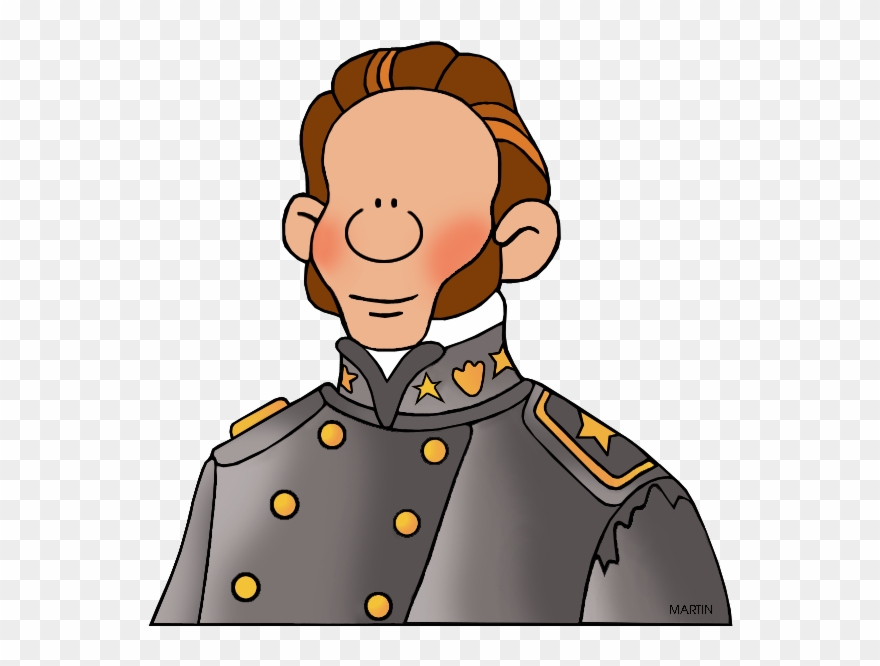 Clip Art Freeuse Military Clip Art By Phillip Martin - Thomas Stonewall Jackson Cartoon - Png Download