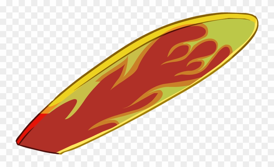 Skateboard Clipart Fire - Surfboard Png Transparent Png