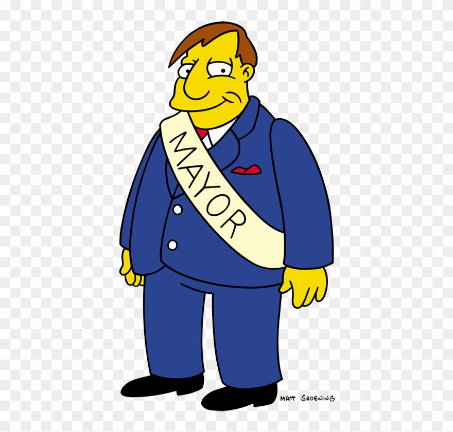 The Mayor Of Simpsville, Quimby, Portrays The Whole - Mayor Simpsons Clipart