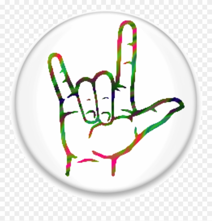 Asl I Love You Button Teddy S Ts Heart Clip Art Asl - Love U Sign Language - Png Download