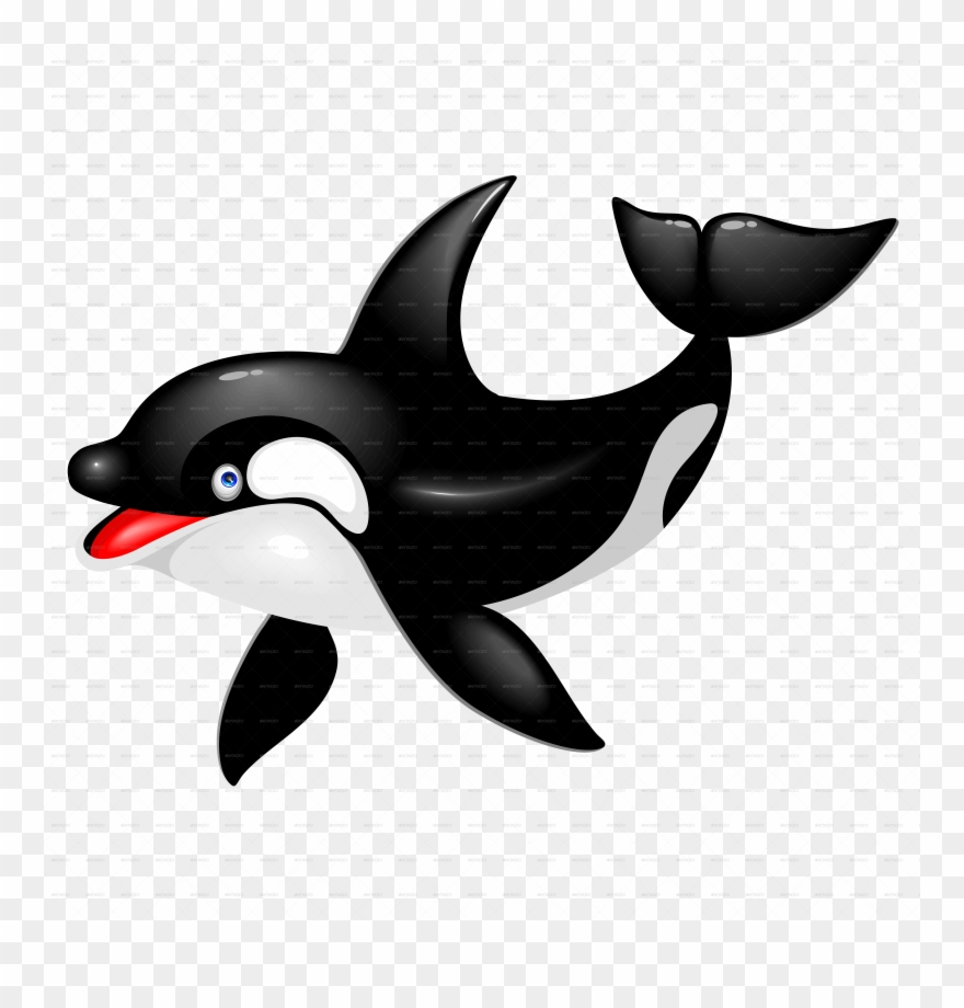 Black Whale Cliparts - Killer Whale Cartoon Png Transparent Png