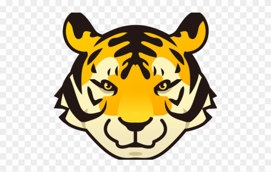 Emoji Clipart Tiger - Tiger Face Cartoon Png Transparent Png
