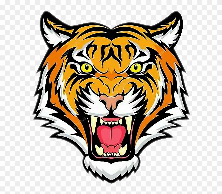 Clipart Tiger Roaring - Tiger Head - Png Download