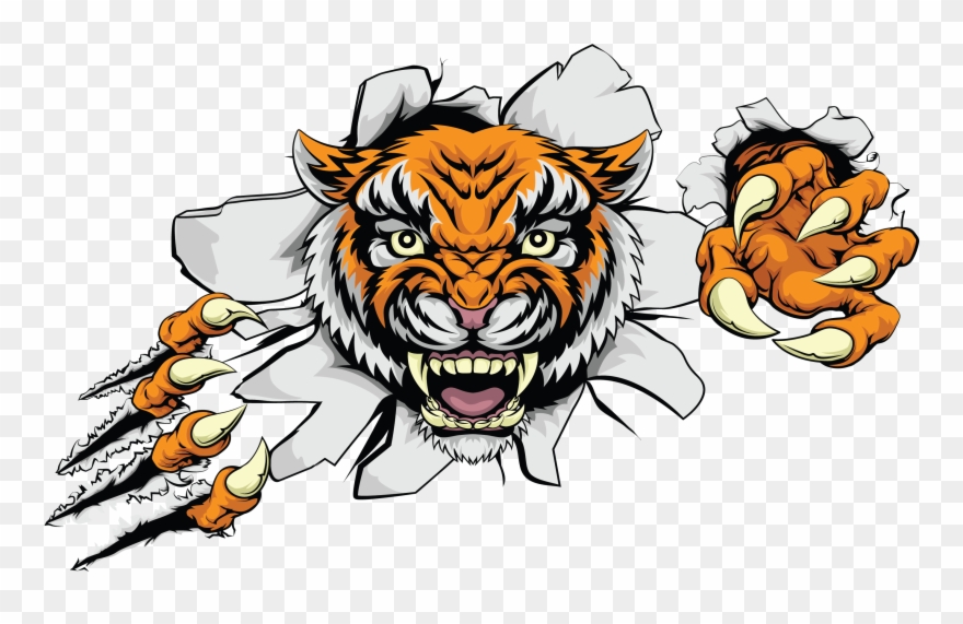 Euclidean Vector Clip Art - Tiger Ripping Through Paper - Png Download