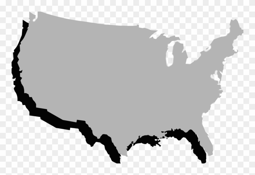 United States Clipart Border State - Gray Map Of Usa - Png Download