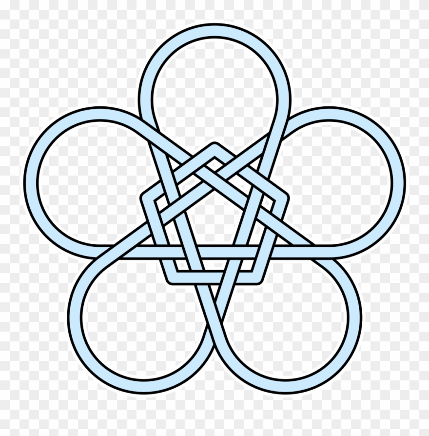 Interlaced Pentagon Pentagram Flower - Pentagon Shapes Clipart