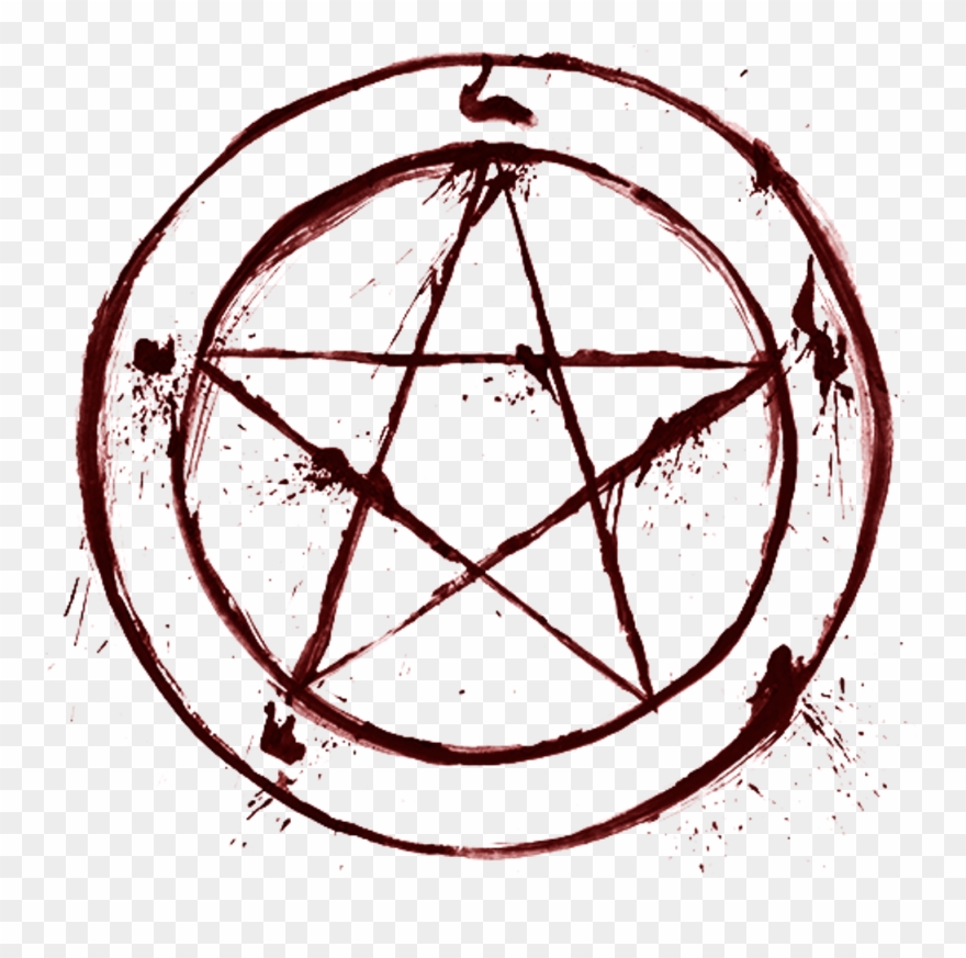Symbol Blood Bloody Pentagram Creepy Cool Png Effects - Bloody Baphomet Square Car Magnet 3" X 3" Clipart