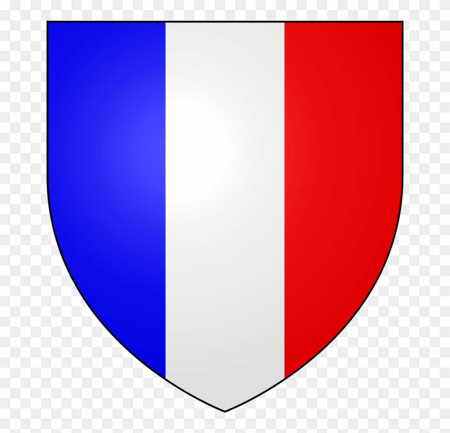 Blason Tricolore Fr - French Flag On Shield Png Clipart