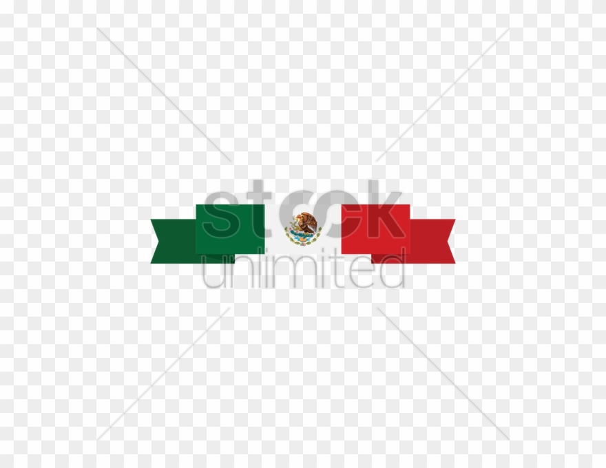 Mexican Flag Banner Vector Image - Mexico Flag Vector Cartoon Clipart
