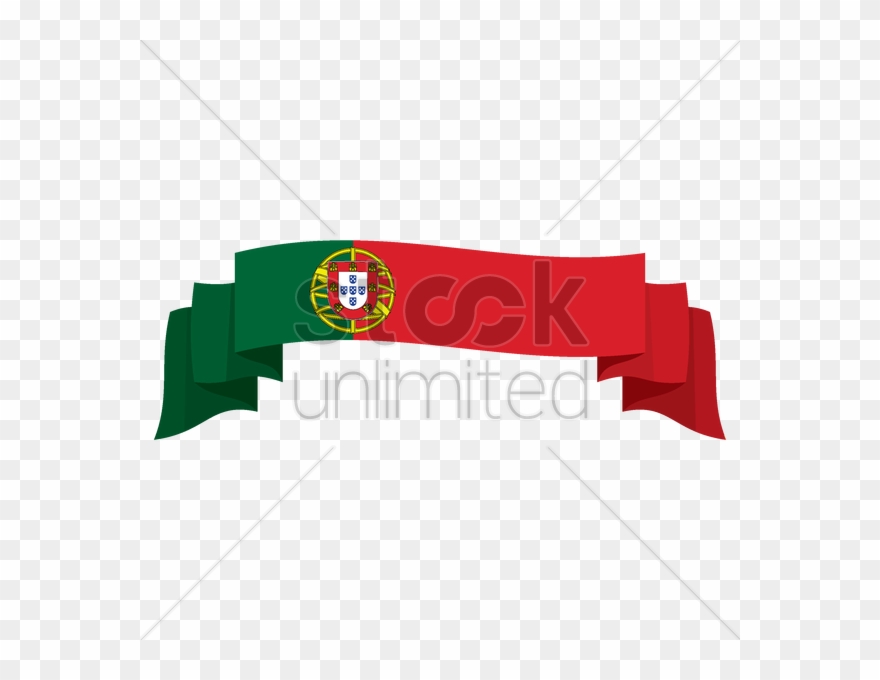 Portugal Flag Banner Vector Image - Portuguese Flag Vector Png Clipart