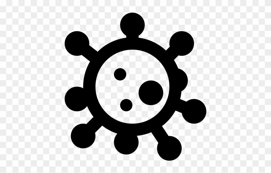 Virus Clipart Black And White - Virus Icon Png Transparent Png
