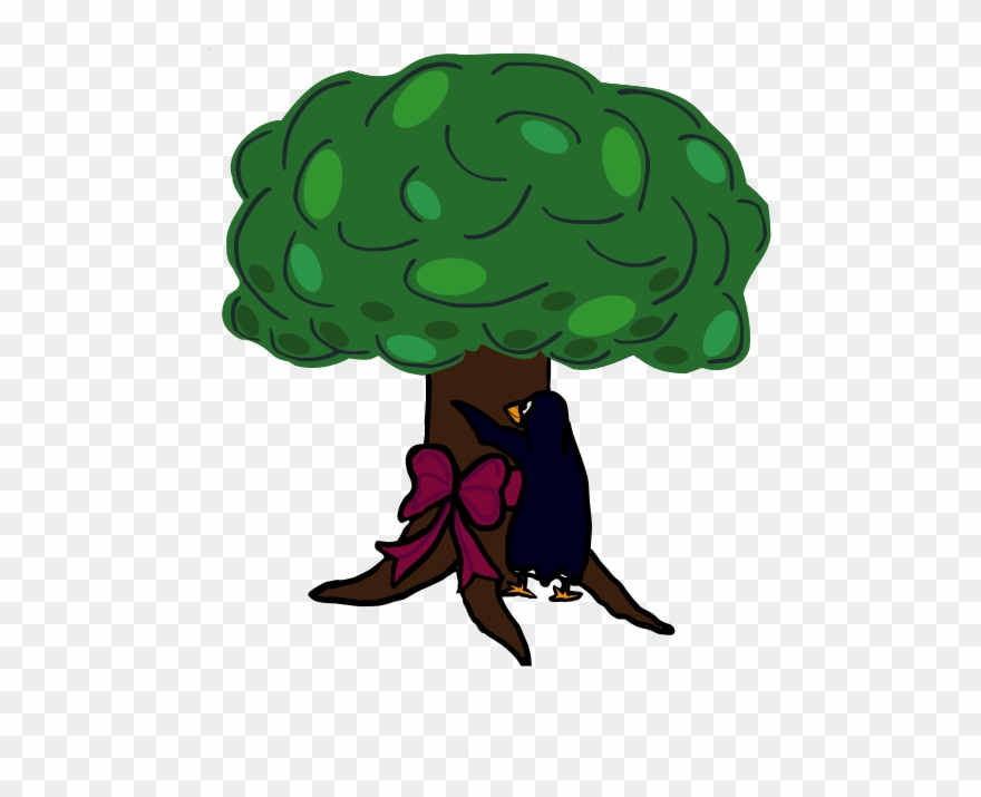 Tree Loving Penguin Clip Art - Arbre Png Dibuixos Transparent Png