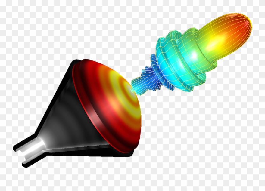 Figure Depicting A Conical Horn Lens Antenna Simulation - Antenna Clipart