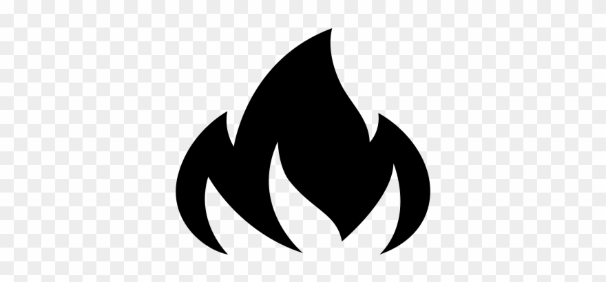 Flames Clipart Fire Symbol - Fire Png Black And White Transparent Png