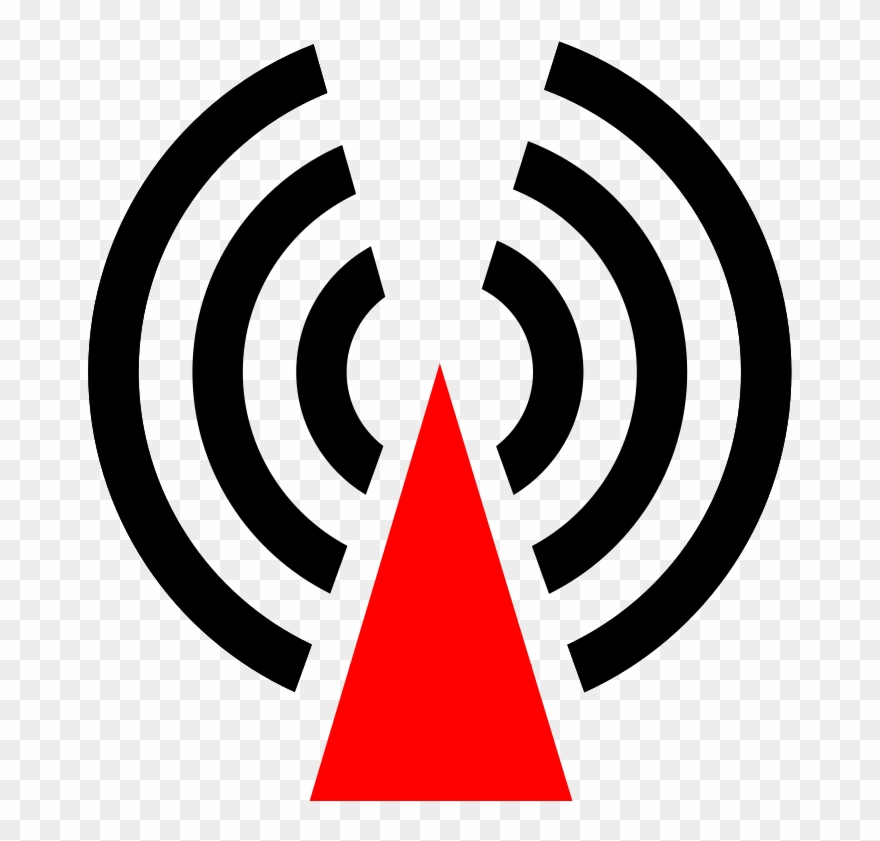 Antenna Flat Icon - Tower With Radio Waves Clipart