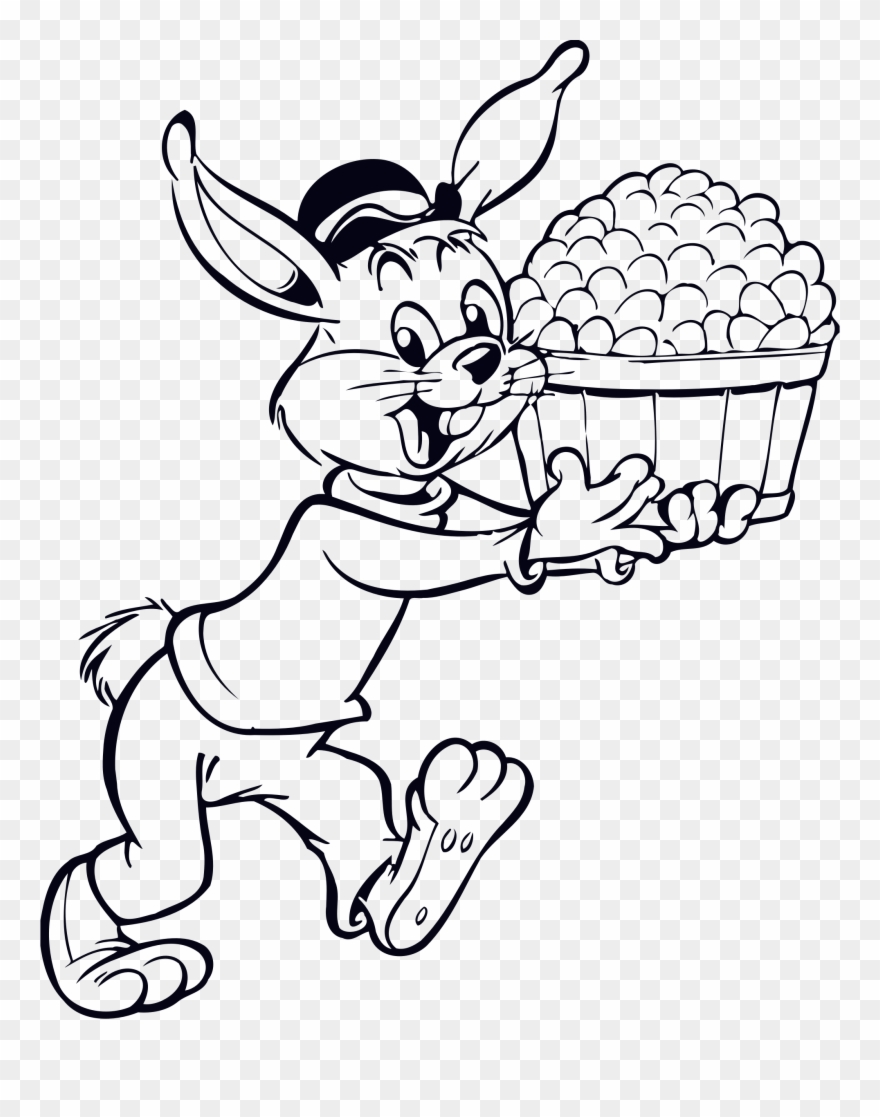 Rabbit With Eggs - Clip Art - Png Download