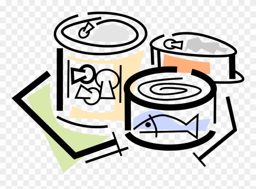 Vector Illustration Of Canned And Packaged Food Goods - Canned Food Vector Png Clipart
