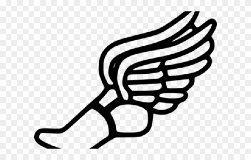 Railroad Tracks Clipart - Cross Country Winged Foot - Png Download