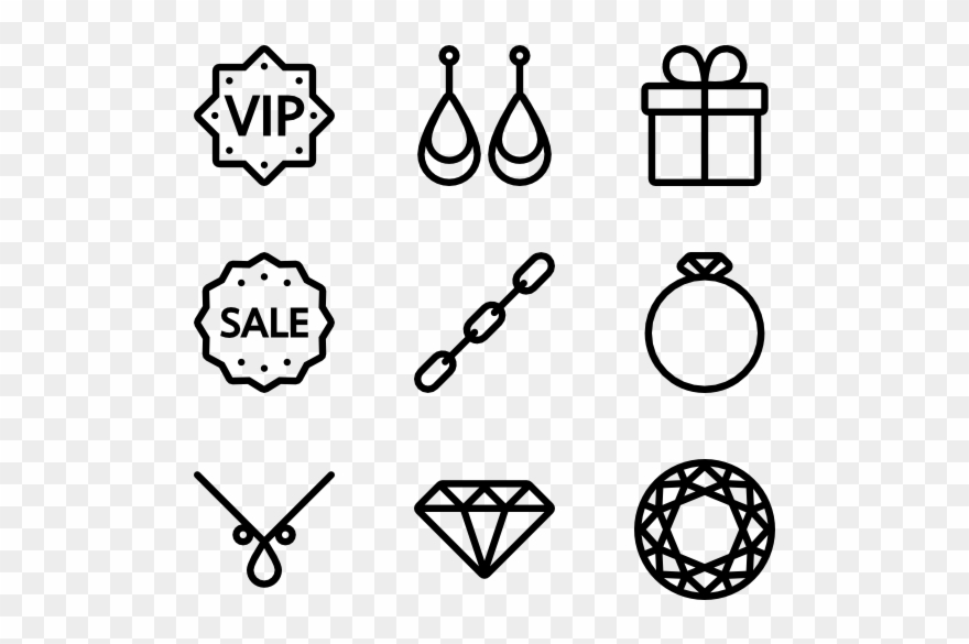 Diamond Icons Free Vector - Round Cut Ring In Sterling Silver - Geometric Diamond Clipart