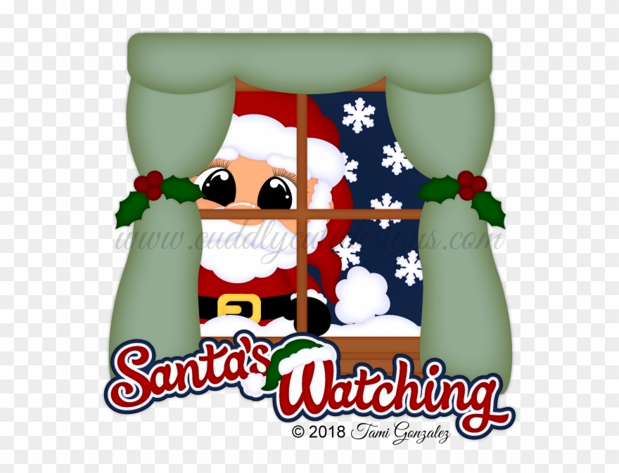 Santa's Watching - Santa Claus Clipart