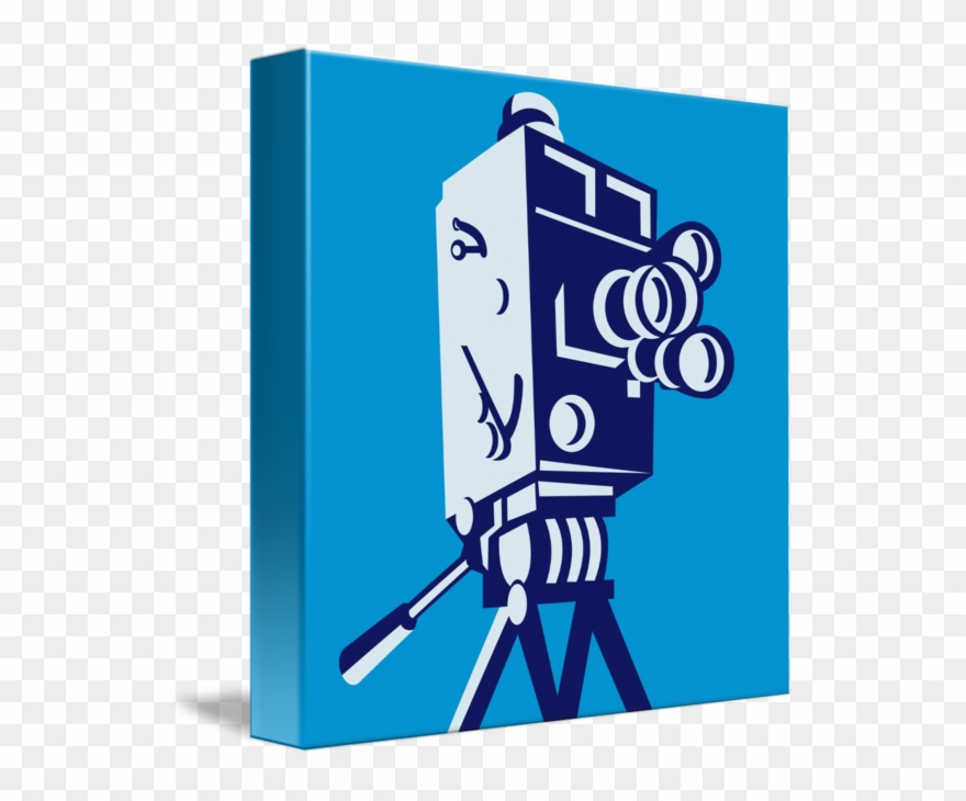 Vintage Movie Film Camera Retro Shower Curtain Clipart