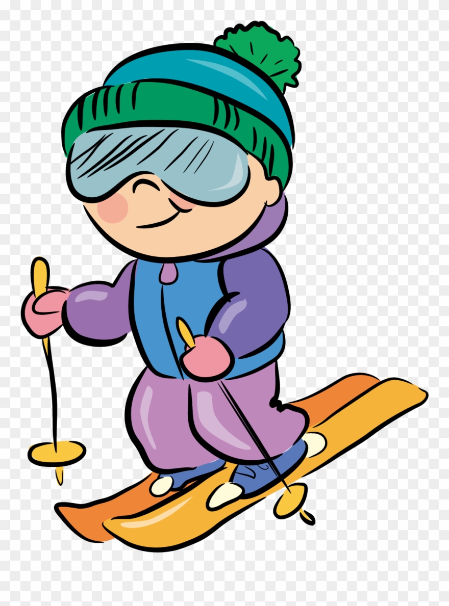 Skiing Cartoon - Детский Спорт Картинки Clipart